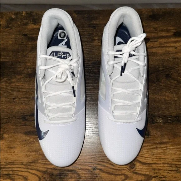 Nike Alpha Menace Pro 4 Football Cleats White/Navy Size  10 Brand New FD7037-104 - Picture 4 of 8